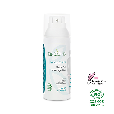 Huile de Massage Bio Jambes Légères 50ml COSMOS ORGANIC certifié par Cosmécert selon Cosmos